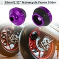 thumbnail image 2 of 15mm Motorcycle Slider Frame Aluminum Alloy Plastic Wheel Fairing Protection Crash Pad Protector Guard 59mm 45mm Purple 2 Pcs, 2 of 7
