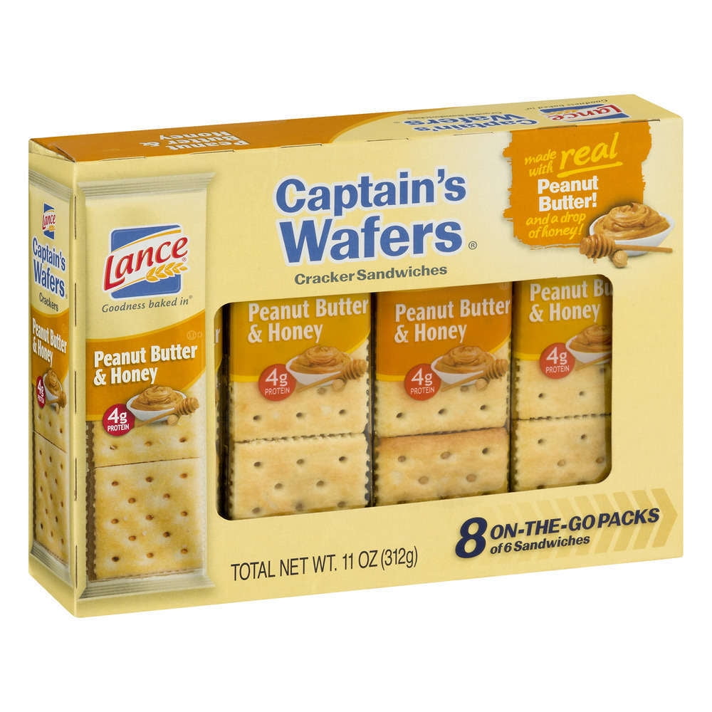 Lance Captain's Wafers Peanut Butter & Honey Crackers 11 oz 8 Count