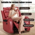 thumbnail image 4 of Breathable Leather Recliner Chair American Design Recliner Chair for Living Room Home Theater Seating(Red+Black), 4 of 7