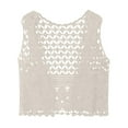 thumbnail image 4 of Yigetop Crochet Vest for Women, Women's Crochet Top Lace Vest Crewneck Crochet Hollow Out Cover Up Summer Going Out Tops Going Out Tops for Women Beige one Size, 4 of 4