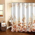 thumbnail image 3 of Burnt Orange Leaf Shower Curtain, Burnt Orange Watercolor Eucalyptus Leaves Botanical Plants Bathroom Curtain Waterproof Fabric Machine Washable with Hooks, 36" Wx72 L, 3 of 6