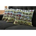 thumbnail image 2 of Ambesonne Cartoon Throw Pillow Cover 4 Pack, Excavator Loader Machines, 16", Multicolor, 2 of 6
