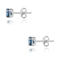 thumbnail image 2 of Sterling Silver 5/8ct London Blue Topaz Stud Earrings, 4 mm, 2 of 3