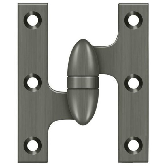 Deltana Ok3025b-L 3" X 2-1/2" Solid Brass Left Hand Olive Knuckle Hinge - Nickel