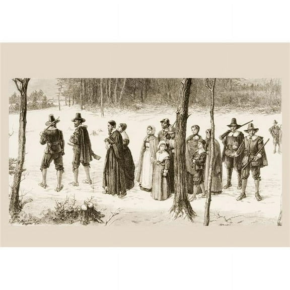 Pilgrim Fathers Going To Church. From American Pictures Drawn With Pen And