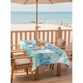 thumbnail image 2 of Outdoor Tablecloth with Umbrella Hole for Patio/Picnic/Party/Camping, Blue Conch Waterproof Table Cloth Rectangle Table Cover Washable, Coastal Summer Beach Coral (60"x 120"), 2 of 9