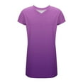 thumbnail image 4 of LOVZFMLL Summer Dresses for Women Casual Loose T-Shirt Shift Dress V Neck Cap Short Sleeve Solid Basic Daily Outfits Purple B S, 4 of 5