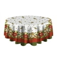 thumbnail image 4 of Nappe Ronde Rouge de Noël, Nappe Sans Plis en Polyester, Nappes Imperméables Réutilisables pour Pâques Anniversaire Pique-Nique Mariage (Ronde,60x60 Pouces), 4 of 6