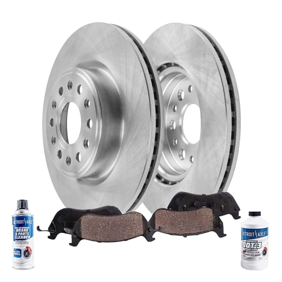 Detroit Axle - Front Brake Kit for 19-25 Ram 1500 2019 2020 2021 2022 2023 2024 2025 Disc Brake Rotors Ceramic Brakes Pads: 14.88" inch Rotor