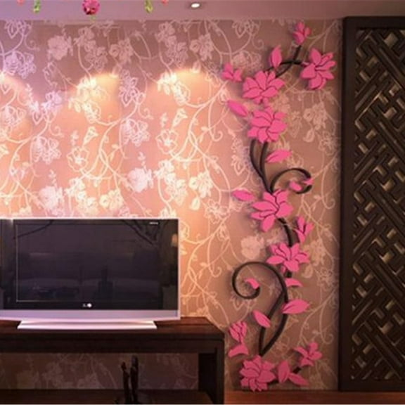 CAIMYY 3D Crystal Wall Decals - Repositionable Acrylic Stickers for Bedroom TV Background, Waterproof Home Decor Perfect for Renters with Double-Sided Artistic Designs