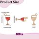 thumbnail image 2 of 1 caja de 80 dijes para copas de vino tinto, pequeños dijes de metal dorado para copas de vino, dijes de esmalte para bebidas., 2 of 5