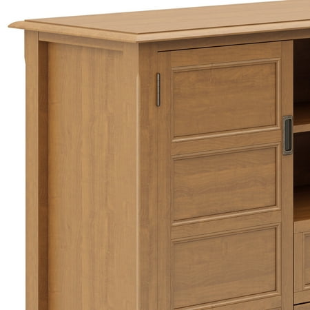 Simpli Home - Burlington Traditional Wide TV Media Stand for Most TVs up to 60" - Light Golden Brown