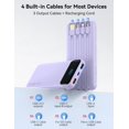 thumbnail image 2 of Power bank portátil de 10000 mAh, 22.5 W, con 4 cables, morado, 2 of 9