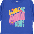 thumbnail image 4 of Inktastic Nana and Pops Love Me Retro Flowered Girls Long Sleeve Toddler T-Shirt, 4 of 5