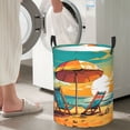 thumbnail image 4 of Laundry Basket, Vintage Beach Sunset Laundry Hamper Waterproof Laundry Bag Clothes Hamper Laundry Bin with Handles for Bedroom, Living Room, Kids Room, 4 of 6