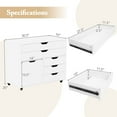 thumbnail image 3 of Costway 5-Drawer File Cabinet Mobile Chest of Drawers with Side Cabinet 5 Casters, 3 of 10