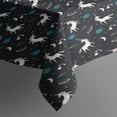 thumbnail image 3 of Black Cartoon Unicorn Pattern Rectangle Tablecloth 60"x84",Waterproof Polyester Rectangle Table Cloth, Wipeable Spillproof Polyester Tablecloth for Dining, Camping, Indoor and Outdoor, 3 of 5