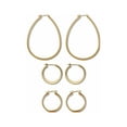 thumbnail image 2 of PalmBeach Jewelry Goldtone 3 Pair Hoop Earrings Set, 2 of 6