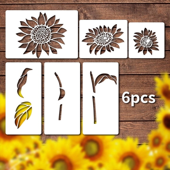 Large Flower Stencils for Fence Decoration - 6-Piece Reusable Plastic DIY Painting Templates (30cm x 20cm x 1cm) - Floral Border Design for Walls, Rooms & Outdoor Decor Akmoler | Plastic, White