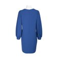 thumbnail image 6 of London Times Collared Crew Neck long Sleeve Banded Cuff’s Zipper Back Solid Shift Crepe Dress-CEDAR / 4, 6 of 8
