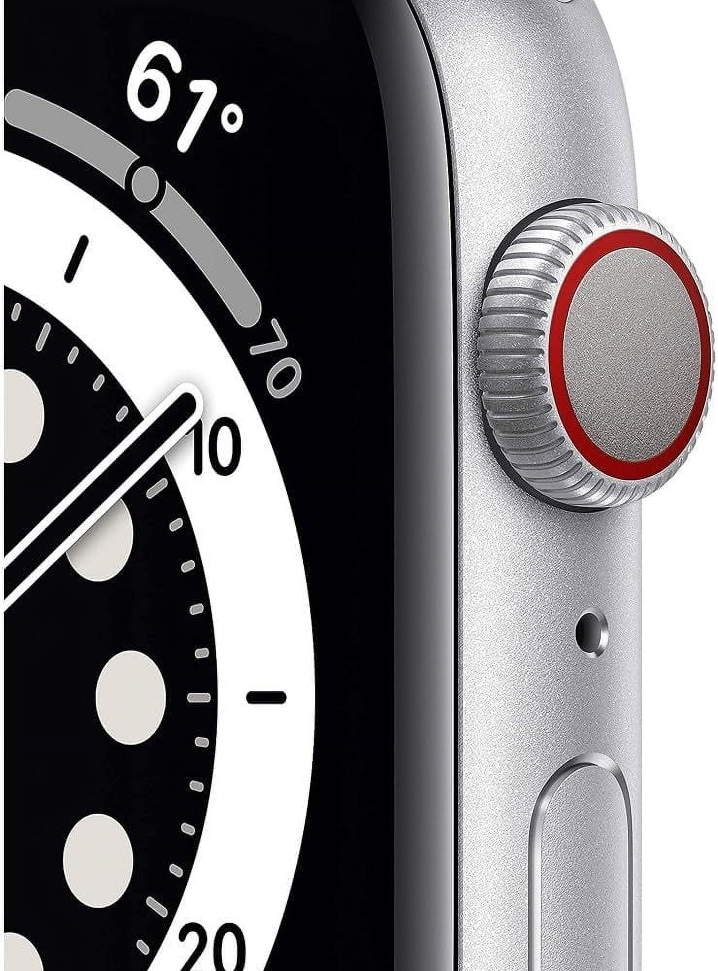 Restored Apple Watch Series 8 GPS + Cellular 45mm Silver Aluminum Case with White Sport Band - M/L (Refurbished)
