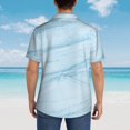 thumbnail image 6 of Daiia Light Blue Marble Hawaiian Shirt for Men Gentle Cotton Regular Short Sleeve Casual-XX-Large, 6 of 9