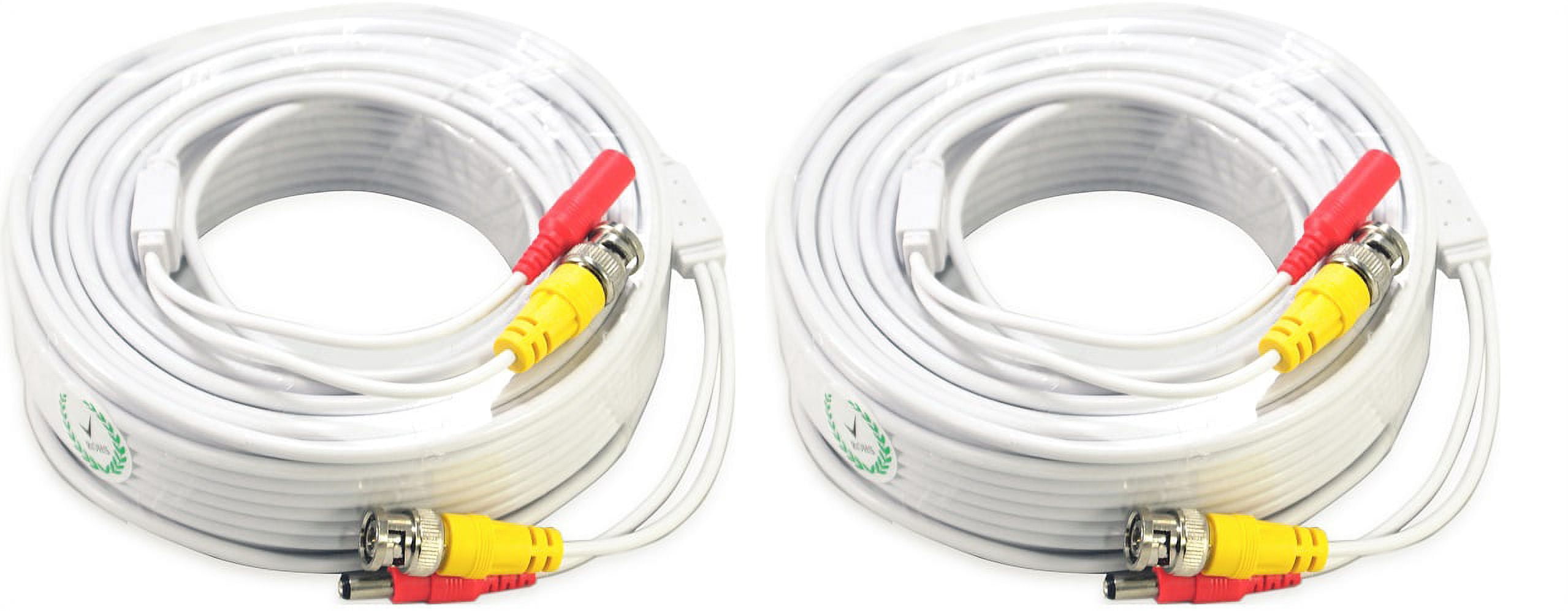 Evertech 2pack 100 Feet Pre-Made BNC Video and Power Cable for Surveillance CCTV Security Camera Video System