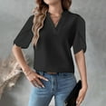 thumbnail image 4 of hotojiny Shirts for Women Half Sleeve V Neck Dressy Casual Business Blouses Spring Trendy Clothes Fashion Work Tops, 4 of 7