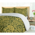 thumbnail image 5 of Ambesonne Floral Duvet Cover Sets, Baroque Flowers Motif, 2-King, Green Earth Yellow, 5 of 7