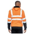 thumbnail image 2 of 9 Crowns Men's Hi Viz Reflective Sherpa Lined Work Safety Hoodie Jacket (Safety Orange/Black, Small), 2 of 2