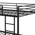 thumbnail image 5 of Full Over Full Low Bunk Bed, Metal Bed Frame with Ladder, Load-Bearing 350lb, Black, 5 of 8