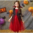 thumbnail image 3 of Disfraz de vampiro de Disney para niños, disfraz de fantasía para fiesta de Halloween, ropa de Cosplay para niños y niñas, vestido de juego de rol para carnaval, 3 of 4