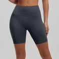 thumbnail image 2 of Dweltoz Biker Shorts for Women High Waist Tummy Control Summer Stretch Workout for Gym Running Underwear,Dark Gray S, 2 of 5