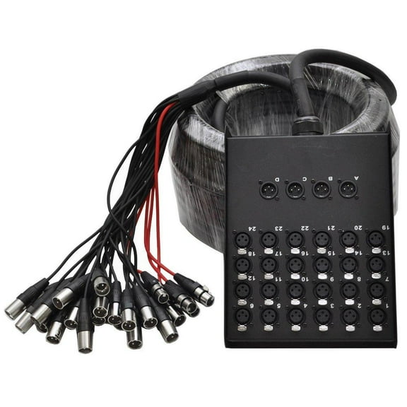 seismic audio sacb-24x4x100 24-channel xlr low profile circuit board snake cable, 100-feet