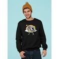thumbnail image 2 of Cool Unicorn Riding A T-rex Sweatshirt Men -Image by Shutterstock, Male Small, 2 of 4