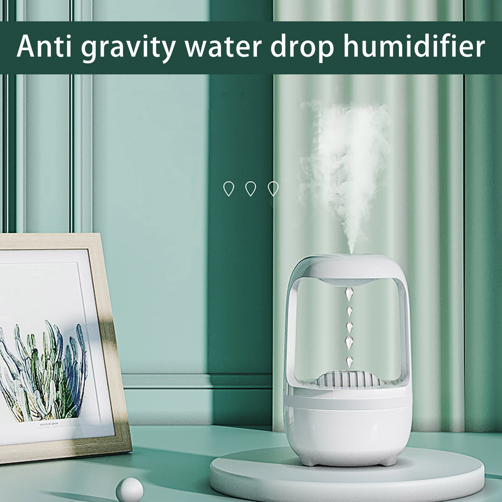 UNLLLL Gravity Water Droplet Humidifier Household Water Droplet Backflow Dry Humidifier, for Home, Outdoor, Car