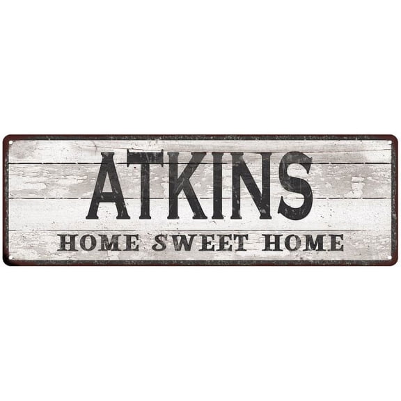 ATKINS Home Sweet Home Country Look 6x18 Metal Sign 106180045523