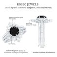 thumbnail image 6 of Rosec Jewels Vintage Inspired Ring Set with Black Spinel and Moissanite for Women (7 mm), 18K White Gold, US 4.50, 6 of 7