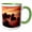Green/White, variant on 3drose, Hawaii, Big Island. Sunset Over Palm Grove - Us12 Bja0008 - Jaynes Gallery, 11oz Two-tone Yellow Mug