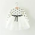 thumbnail image 2 of VERUGU Toddler Dress Children Crewneck Skirts Baby Long Sleeve Polka Dots Cute Dresses Girls Baby Mesh Princess Dresses White 0 Months, 2 of 4