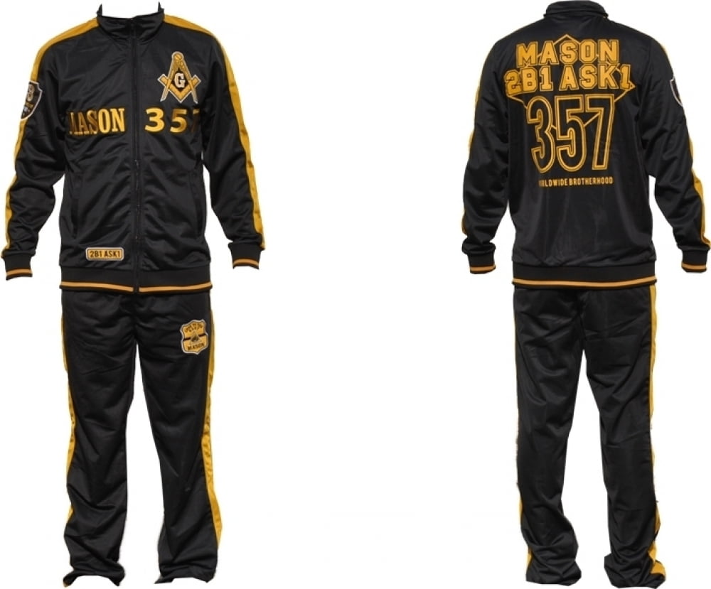 black and yellow jogging suit