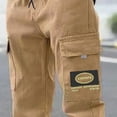 thumbnail image 5 of Zshosam Kids Pants Boys Toddler Boys Girls Cargo Pants Casual Trousers Baby Clothes Fashion Length Pants Elastic Pants Size 5T 6T,(Khaki 5-6 Years), 5 of 6