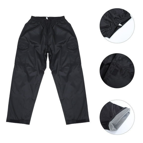 Worgeous  Waterproof Rain Suit Men Outdoor Pants Workout Miss Man Black
