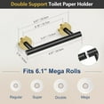 thumbnail image 3 of Black and Gold 5 Piece Bathroom Hardware Accessories Set 23.6" SUS304 Stainless Steel Bathroom Towel Bar Holder Sets Double Post Pivoting Toilet Paper Holder Set Wall Mounted, 3 of 16