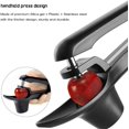 thumbnail image 3 of Deshuesador de cerezas, deshuesador de cerezas con soporte de silicona suave y eje de acero inoxidable, deshuesador de frutas para hacer mermelada de cereza, gelatina, cocinar (negro) brillar Electrónica, 3 of 5
