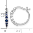 thumbnail image 2 of Sterling Silver Charming, Unique Sapphire, Lab Created 14 16.6 Mm Rhodium-Plated Graduated Blue Sapphire Hoop Earrings, 2 of 2