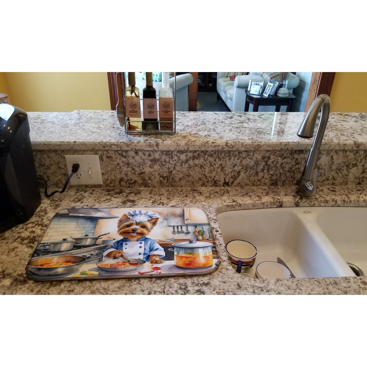 Yorkie Yorkshire Terrier The Chef Dish Drying Mat