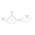 thumbnail image 2 of Pemberly Row White 22" Corner Wall Mounted Ceramic Sink with Faucet Hole, 2 of 5
