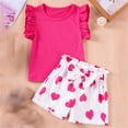 thumbnail image 2 of Toddler Boys and Girls 2 Piece Outfits Quick Dry Sleeveless Athletic Tank Top and Shorts Summer Workout Outfit,Active Hot Pink 2-3 Years, 2 of 5