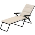 thumbnail image 1 of CoSoTower Chaise Longue Pliable, Chaise Longue de Patio Inclinable avec Dossier Réglable à 6 Positions, Beige, 1 of 7